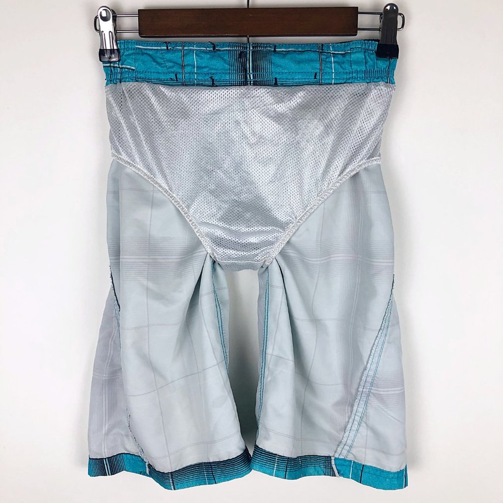 3/$20 Zero Xposur Boys Neritic Plaid Swim Trunks - Picture 7 of 12
